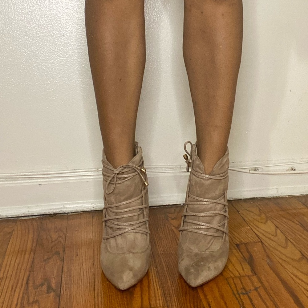 Miss Lola Tan Lace up Bootie